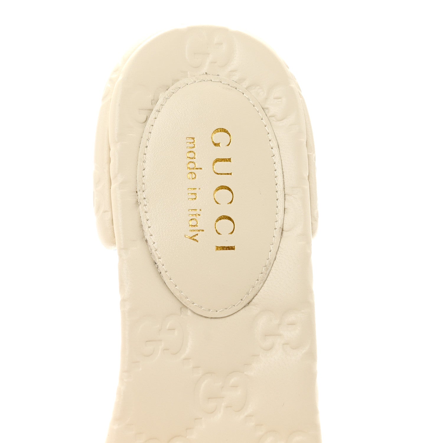 Gucci Nappa Double GG Flat Slide Sandals 38.5 New Ivoire 7 of 10