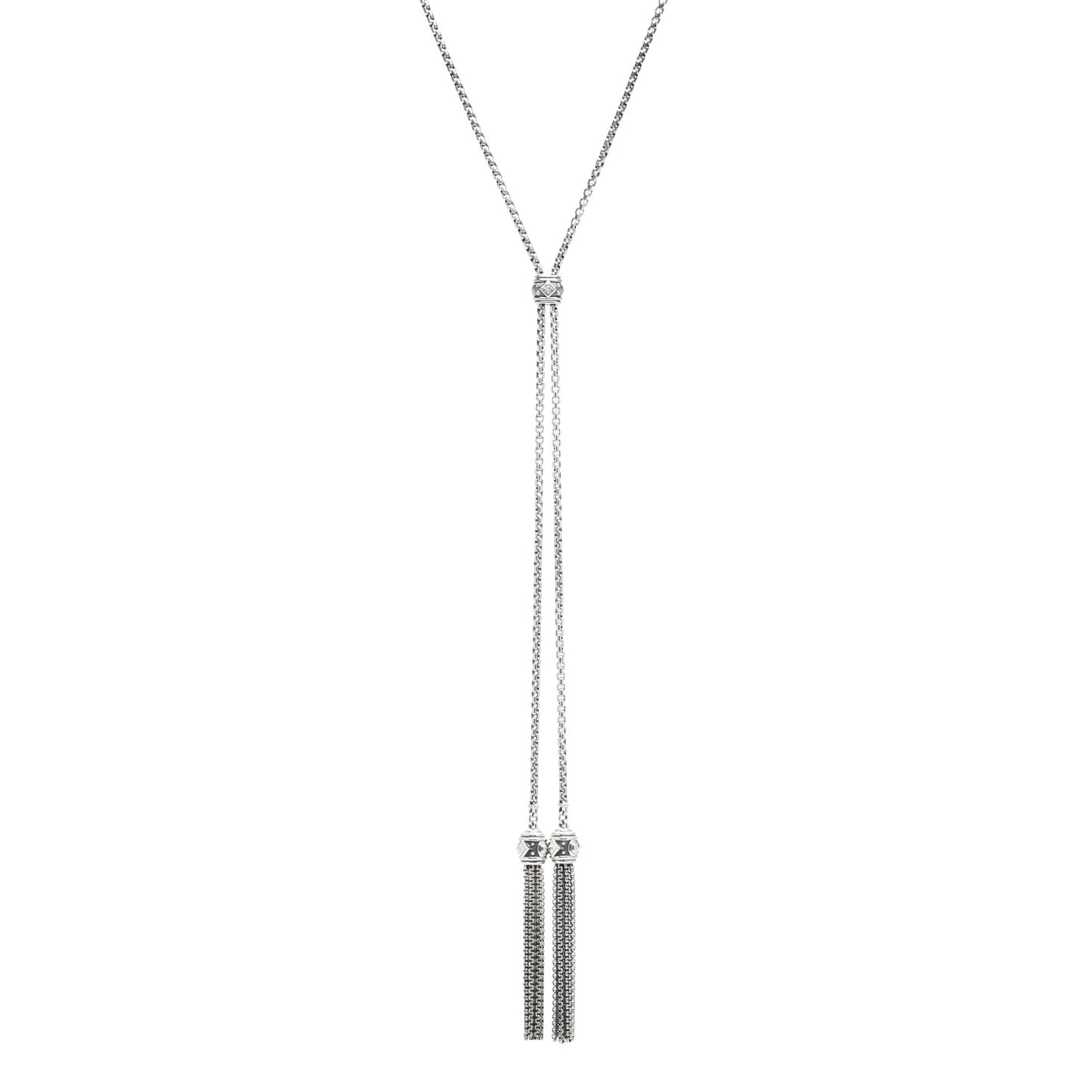 Sterling Silver Diamond Renaissance Tassel Necklace