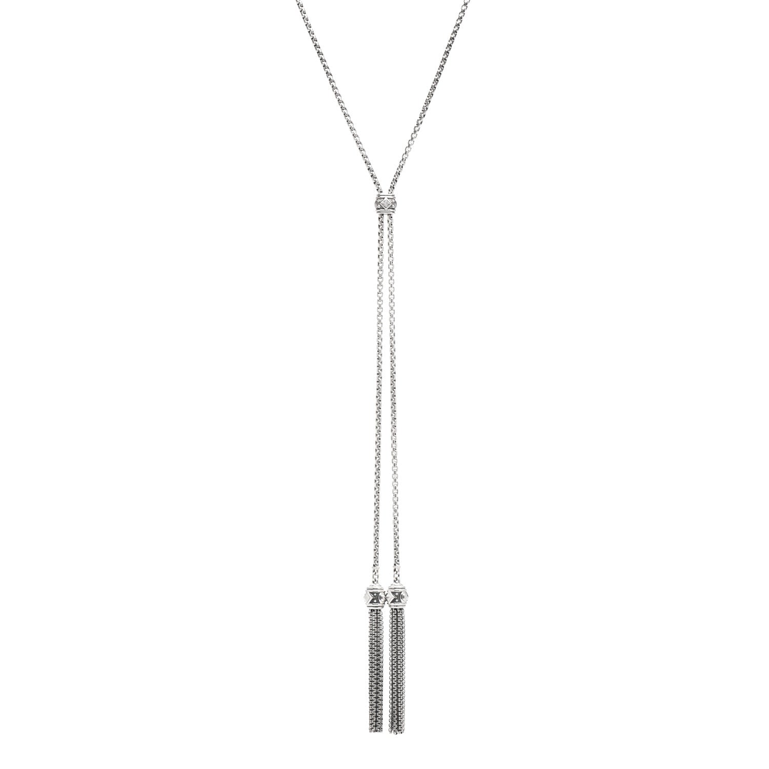 David Yurman Sterling Silver Diamond Renaissance Tassel Necklace 1 of 5