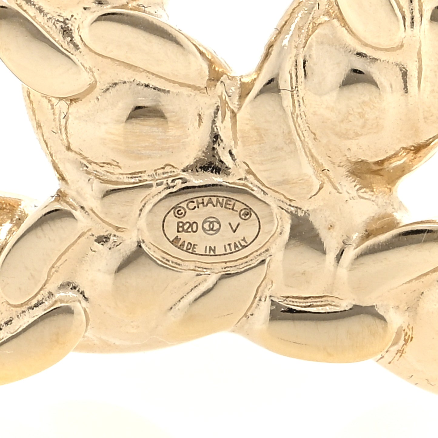 Crystal CC Brooch Light Gold