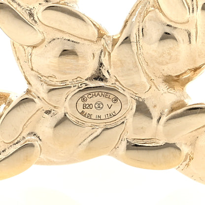 Chanel Crystal CC Brooch Light Gold 3 of 3