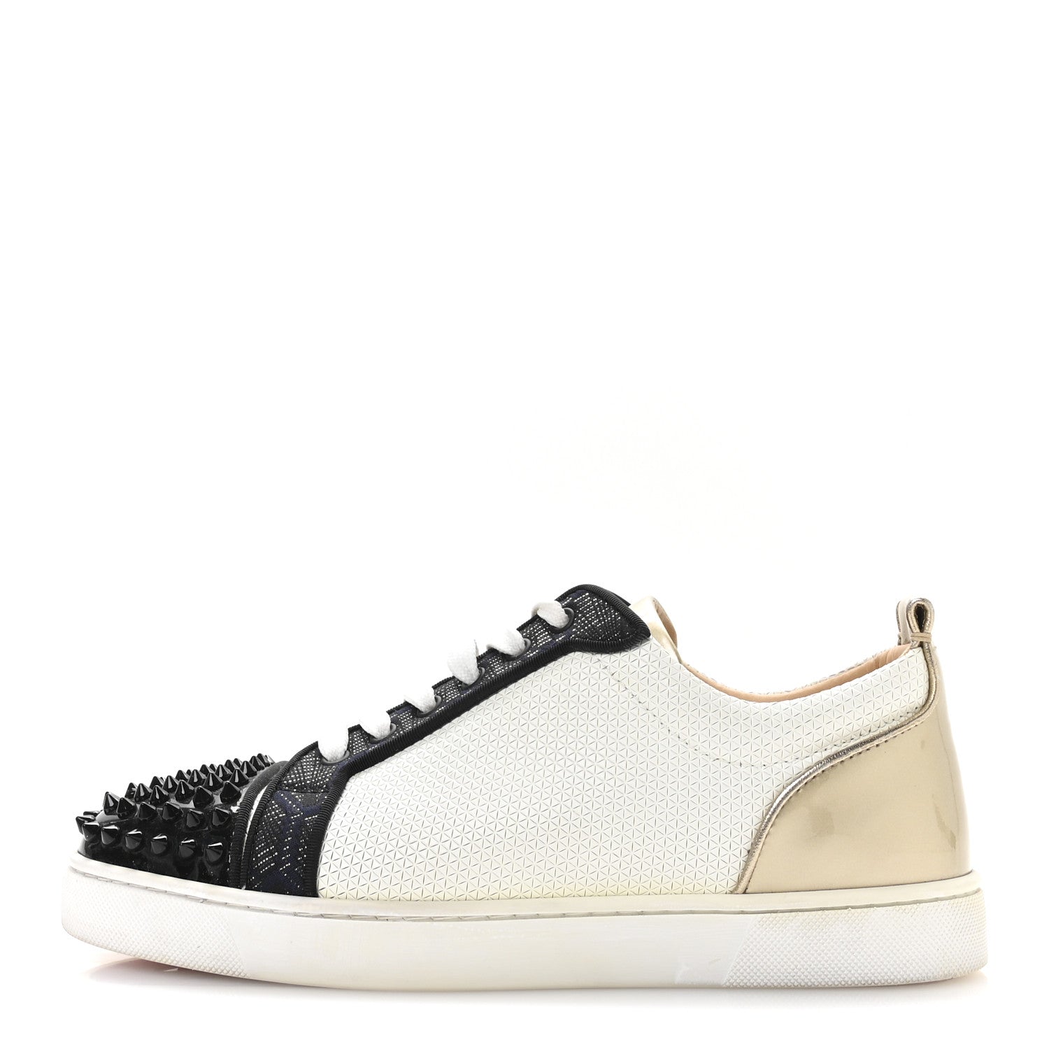 Christian Louboutin Calfskin Mens Louis Junior Spikes Orlato Flat Sneakers 42 Multicolor 1 of 8