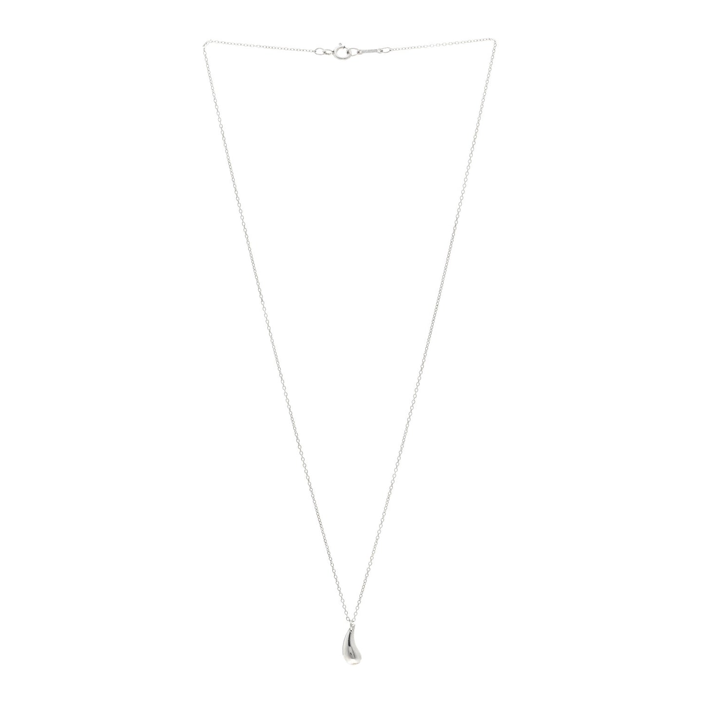 Sterling Silver 12mm Elsa Peretti Tear Drop Pendant Necklace