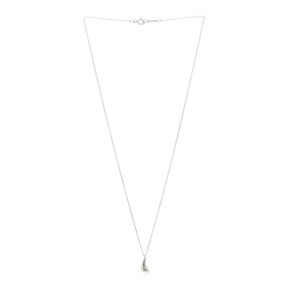 Tiffany Sterling Silver 12mm Elsa Peretti Tear Drop Pendant Necklace 3 of 4