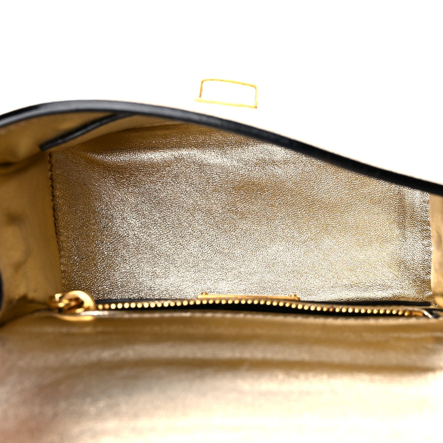 Metallic Goatskin Madras Top Handle Bag Gold