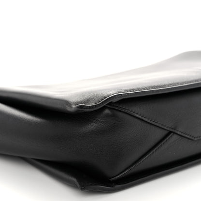 Celine Smooth Calfskin Tri-Fold Clutch on Chain Black 10 of 12