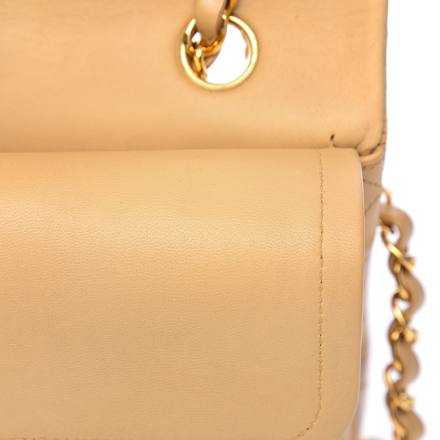 Chanel Lambskin Quilted Medium Double Flap Beige 10 of 14