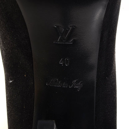 Louis Vuitton Satin Athen Peep Toe Pumps 40 Black 6 of 8
