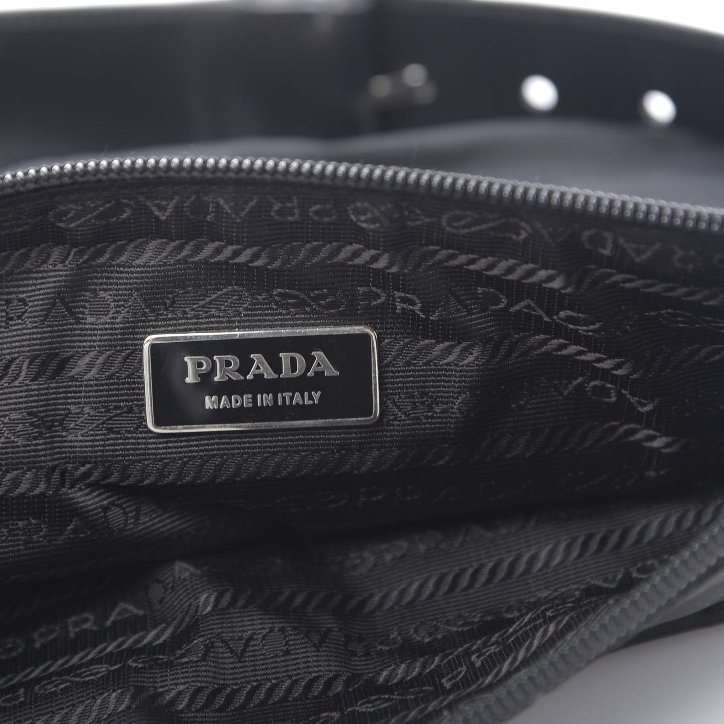 Tessuto Nylon Saffiano Belt Bag Black