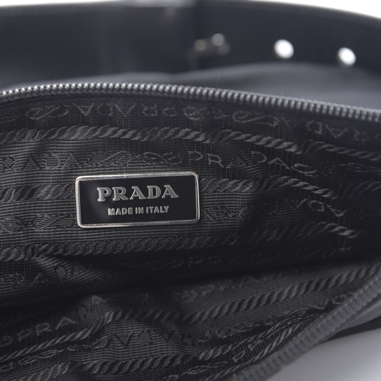 Prada Tessuto Nylon Saffiano Belt Bag Black 7 of 12