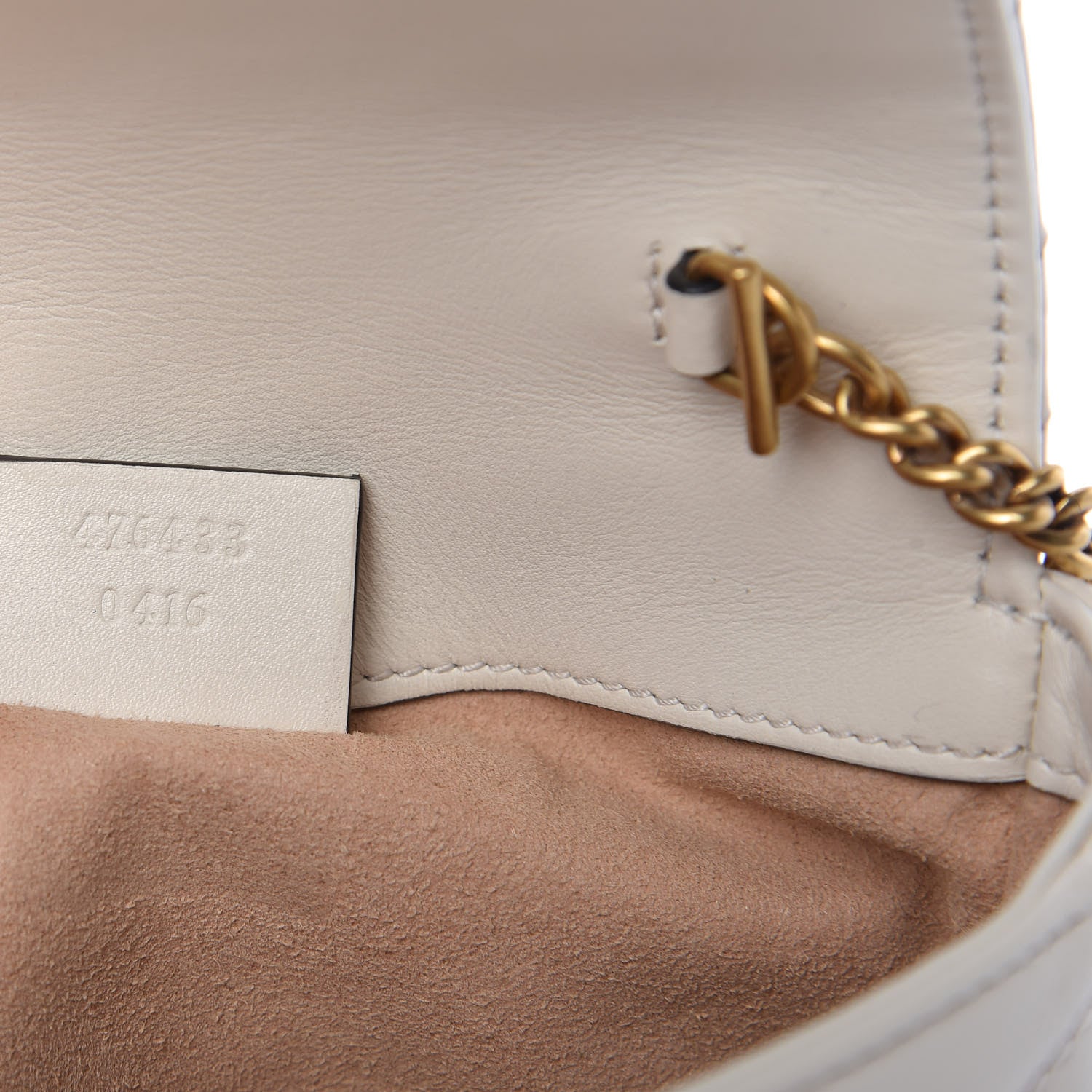 Gucci Calfskin Matelasse Super Mini GG Marmont Shoulder Bag White 9 of 10