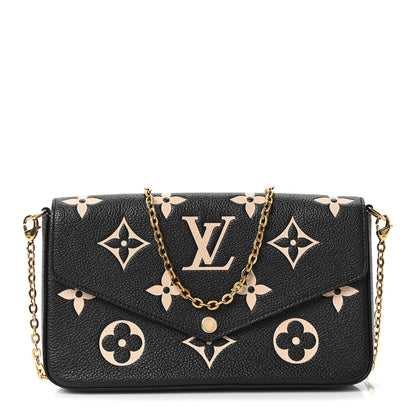 Louis Vuitton Empreinte Monogram Giant Felicie Pochette Black Beige 1 of 10