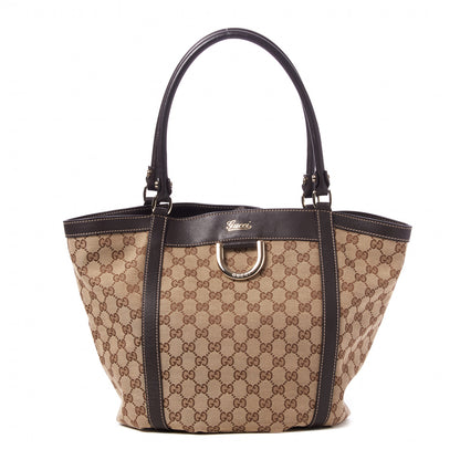 Gucci Monogram Medium D Gold Tote Bag Brown 1 of 8