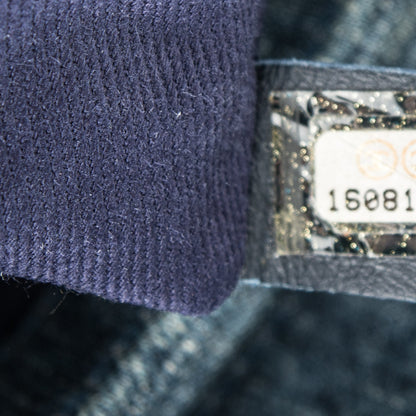 Chanel Denim Camellia Embroidered Large Just Mademoiselle Blue 7 of 7