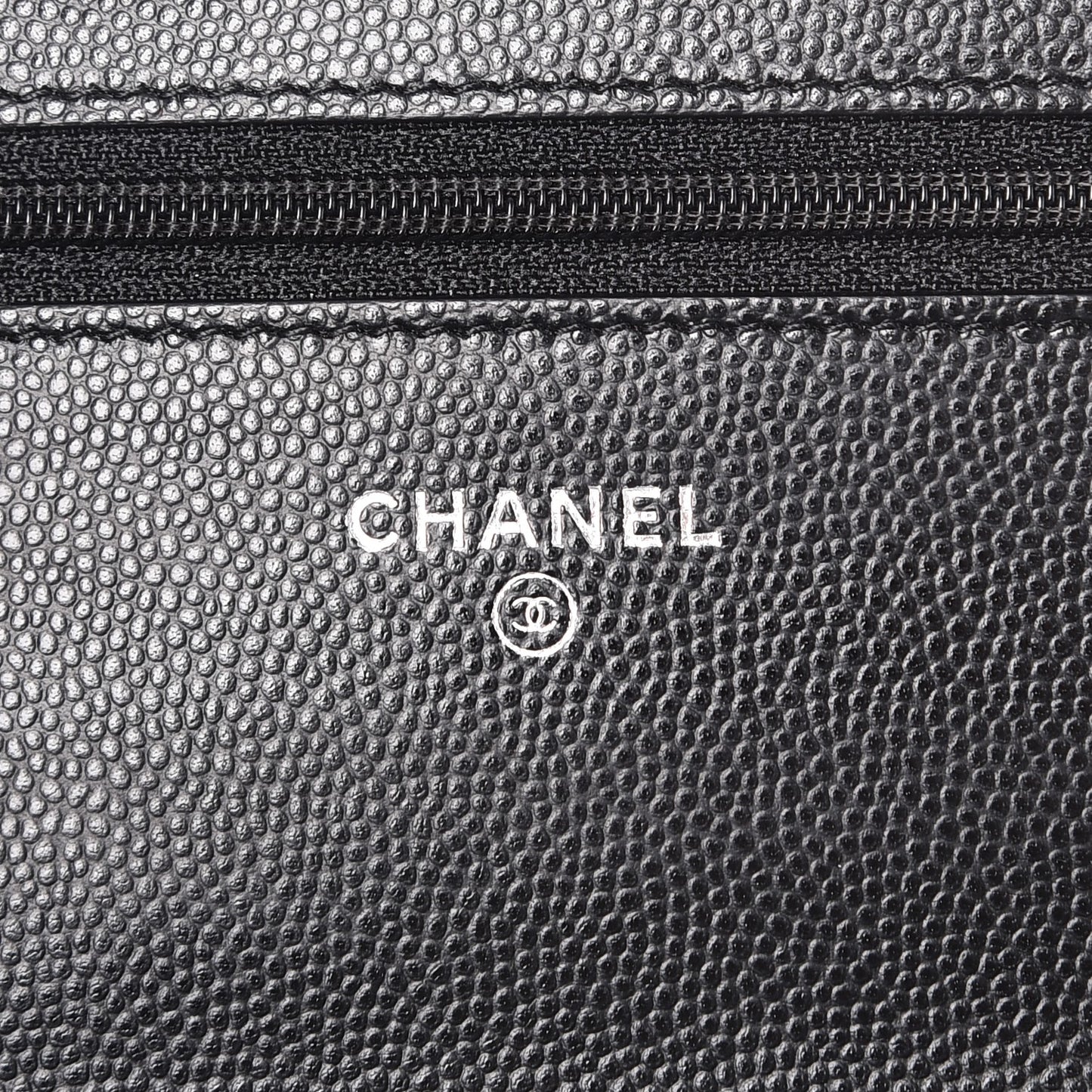 Caviar Chevron Quilted Wallet On Chain WOC Black