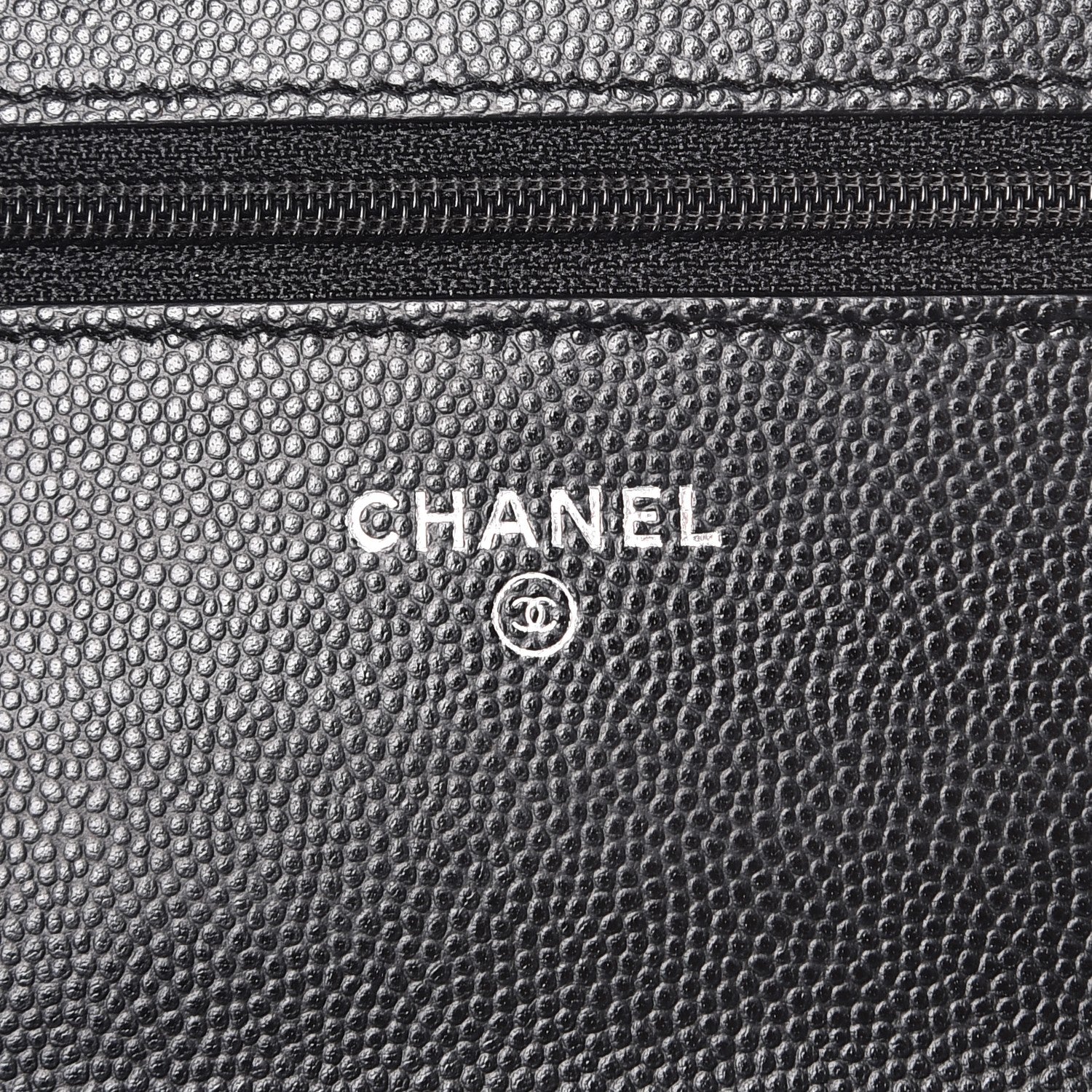 Chanel Caviar Chevron Quilted Wallet On Chain WOC Black 6 of 9