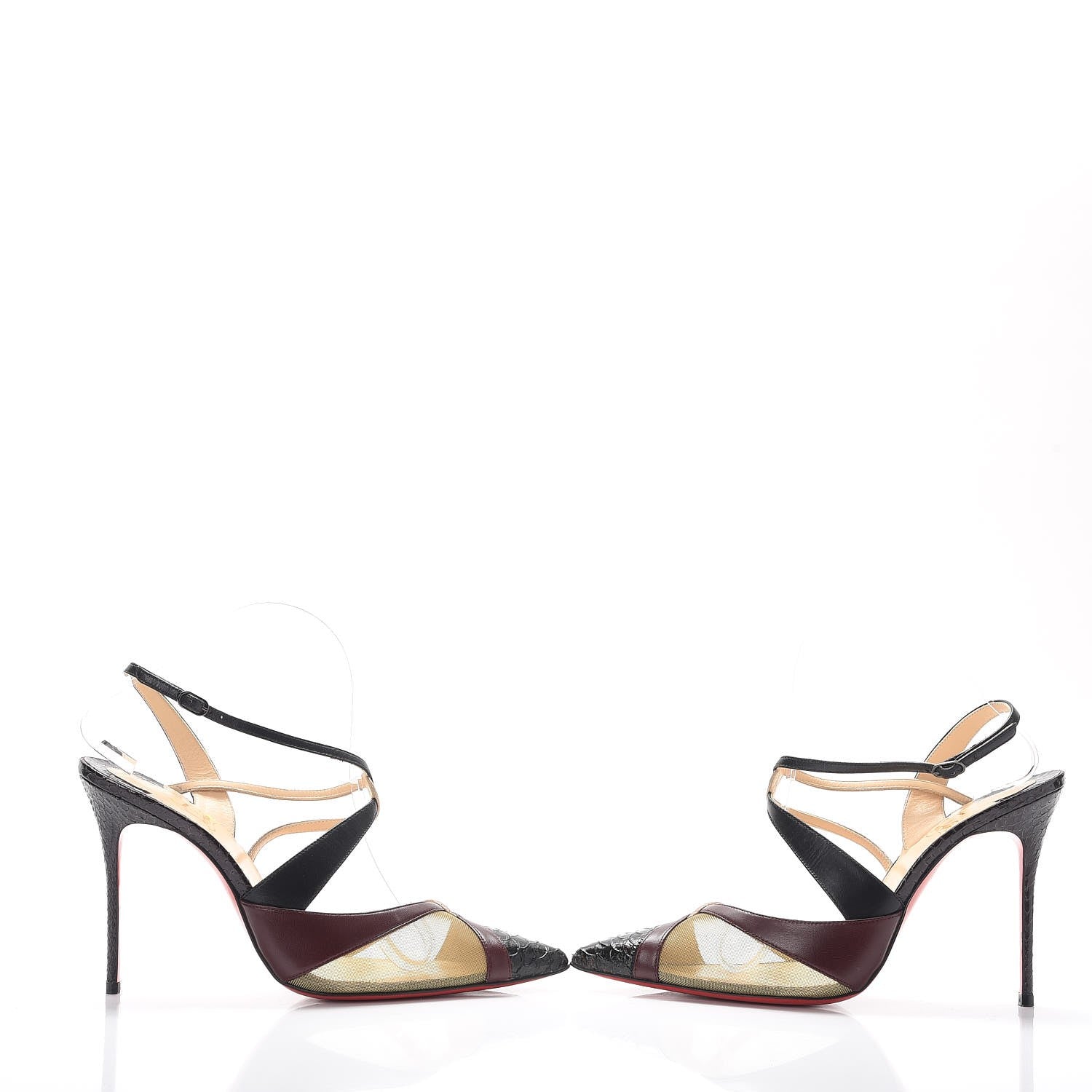 Christian Louboutin Python Kid Suede Mesh Evoluta 100 Pumps 38.5 Multi 6 of 16