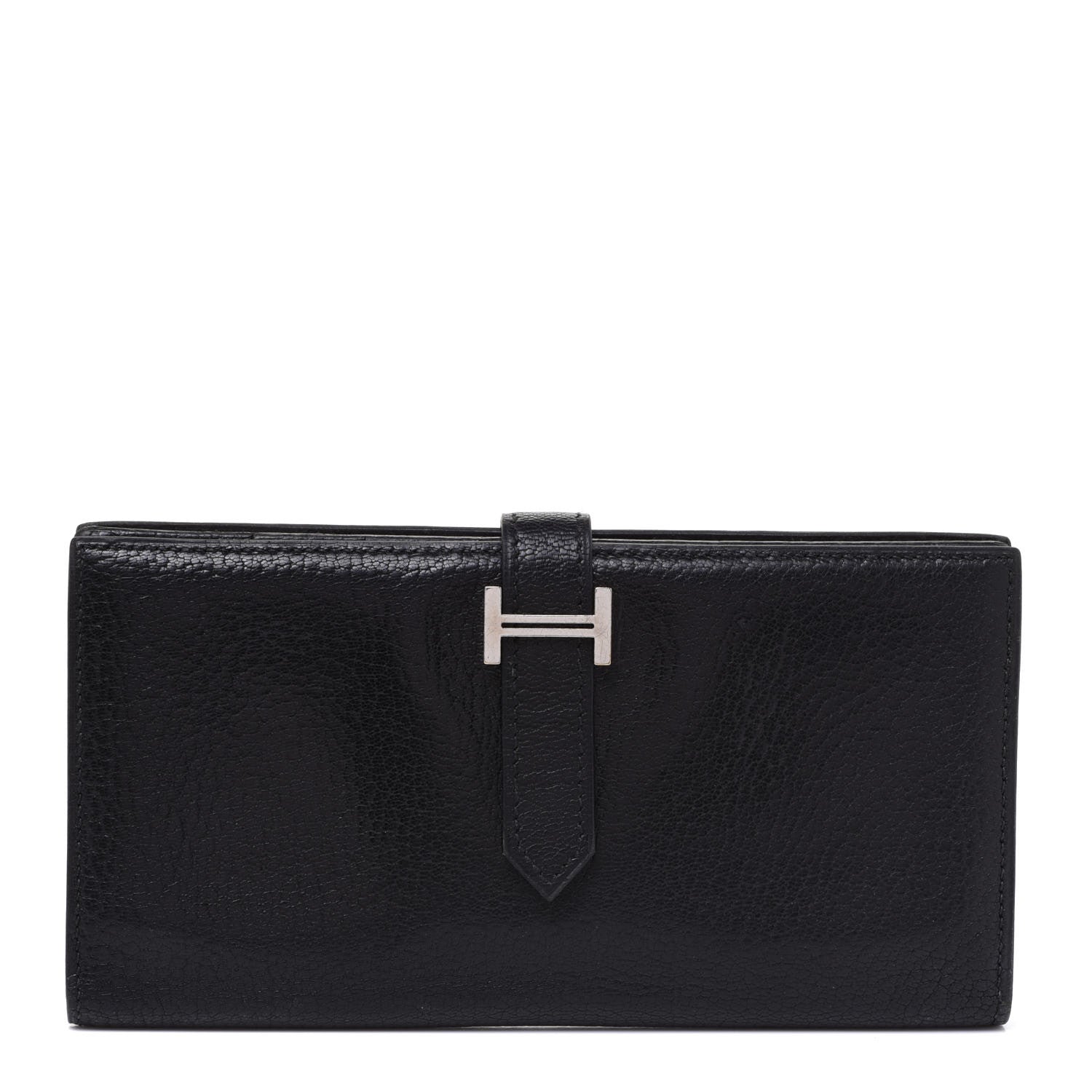 Hermes Chevre Mysore Bearn Gusset Wallet Black 1 of 11