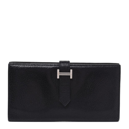 Hermes Chevre Mysore Bearn Gusset Wallet Black 1 of 11