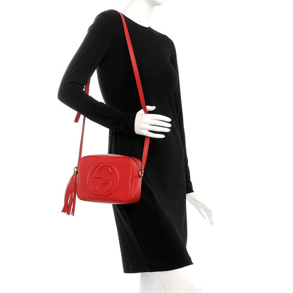 Gucci Pebbled Calfskin Small Soho Disco Bag Vibrant Red 2 of 7