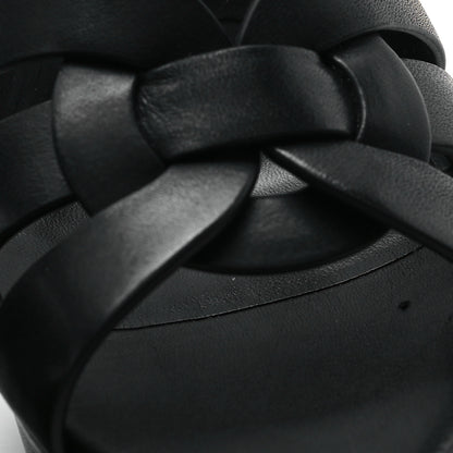 Saint Laurent Calfskin Tribute 75 Platform Sandals 37 Black 10 of 11