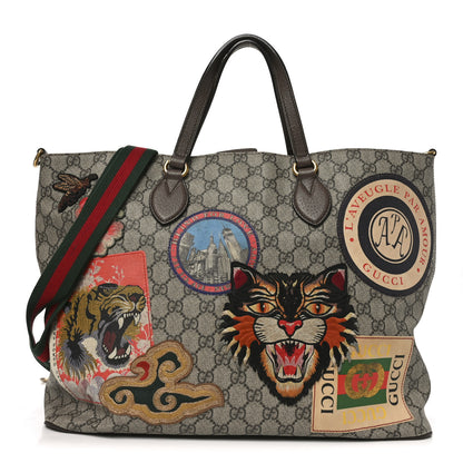 Gucci Soft GG Supreme Monogram Courrier Medium Crossbody Tote Beige New Acero 1 of 10
