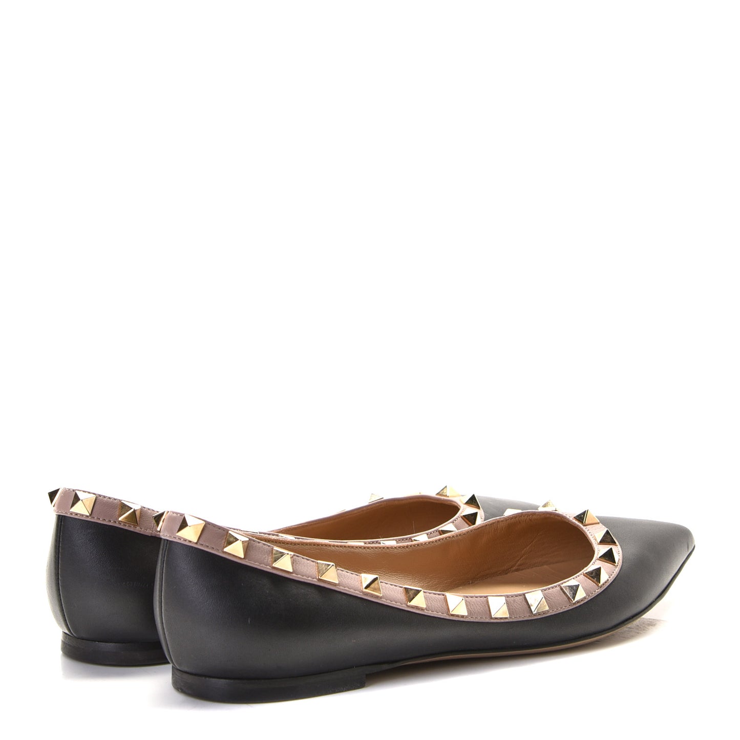 Vitello Rockstud Ballerina Flats 36 Black Poudre