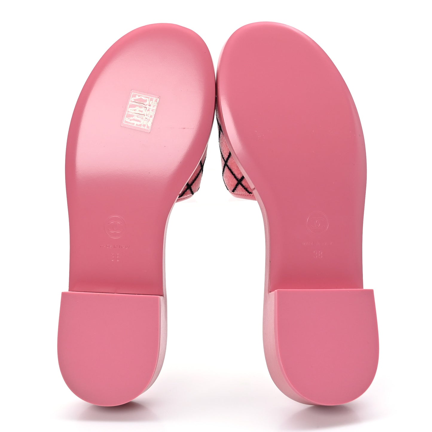 Shearling Quilt Print Quilt CC Mules 38 Pink