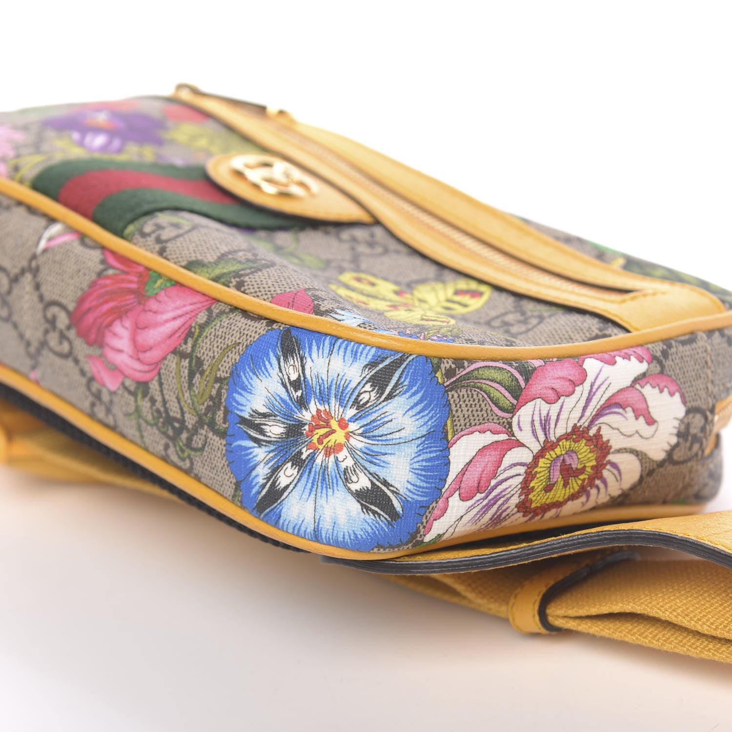 Gucci GG Supreme Monogram Flora Medium Ophidia Belt Bag Beige Multicolor Crop 9 of 10