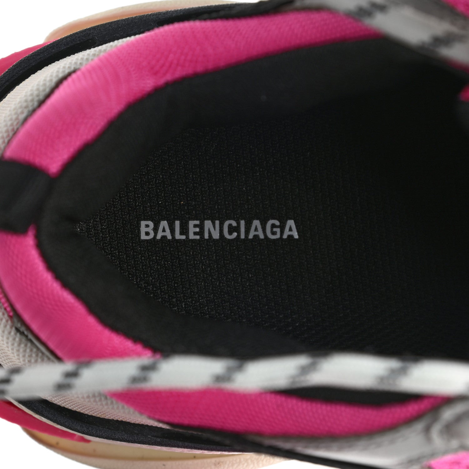 Balenciaga Fabric Mesh Womens Triple S Sneakers 40 Fluo Pink Grey White 7 of 8