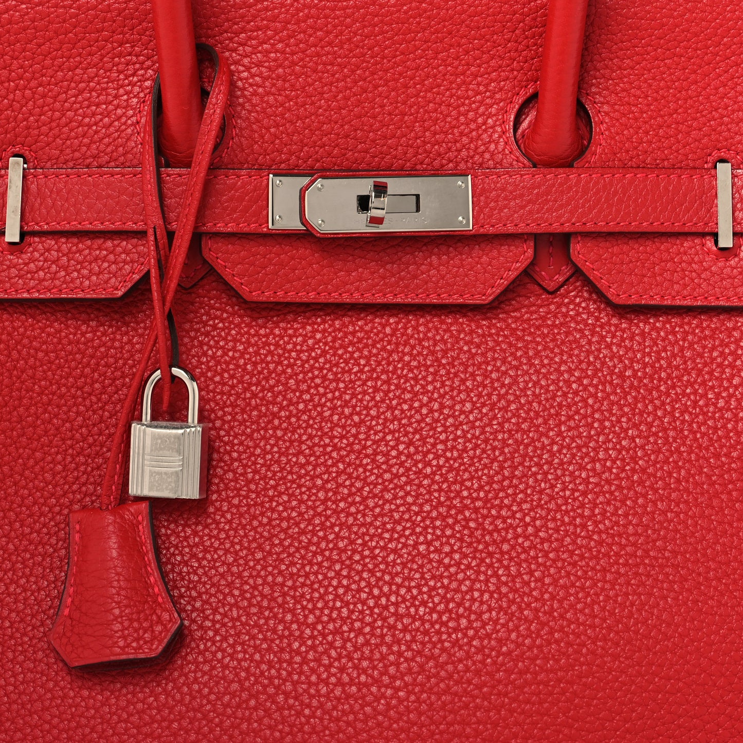 Taurillon Clemence Birkin 35 Rouge Casaque