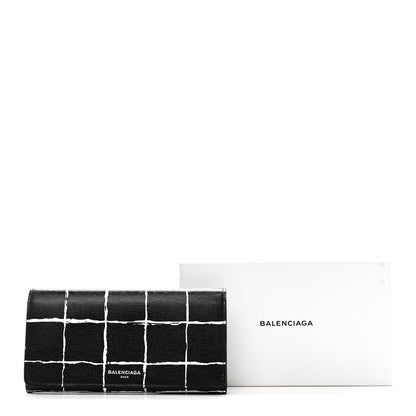 Balenciaga Saffiano Square Check Wallet Black White 8 of 8