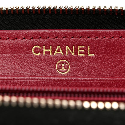 Chanel Shiny Goatskin Quilted Chanel 19 Long Zipped Around Wallet Black 6 of 8