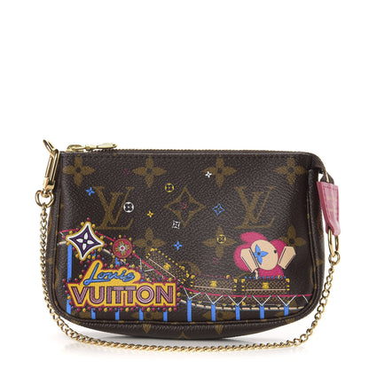 Louis Vuitton Monogram 2020 Christmas Animation Roller Coaster Mini Pochette Accessories Pivoine 1 of 10