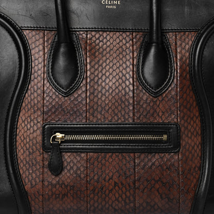 Celine Python Smooth Calfskin Mini Luggage Brown 6 of 16