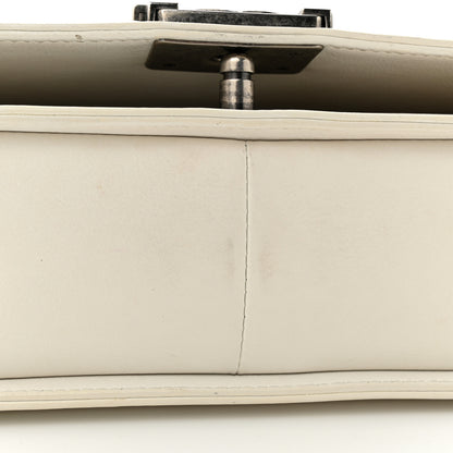 Chanel Calfskin Double Stitch Medium Boy Flap White 13 of 18