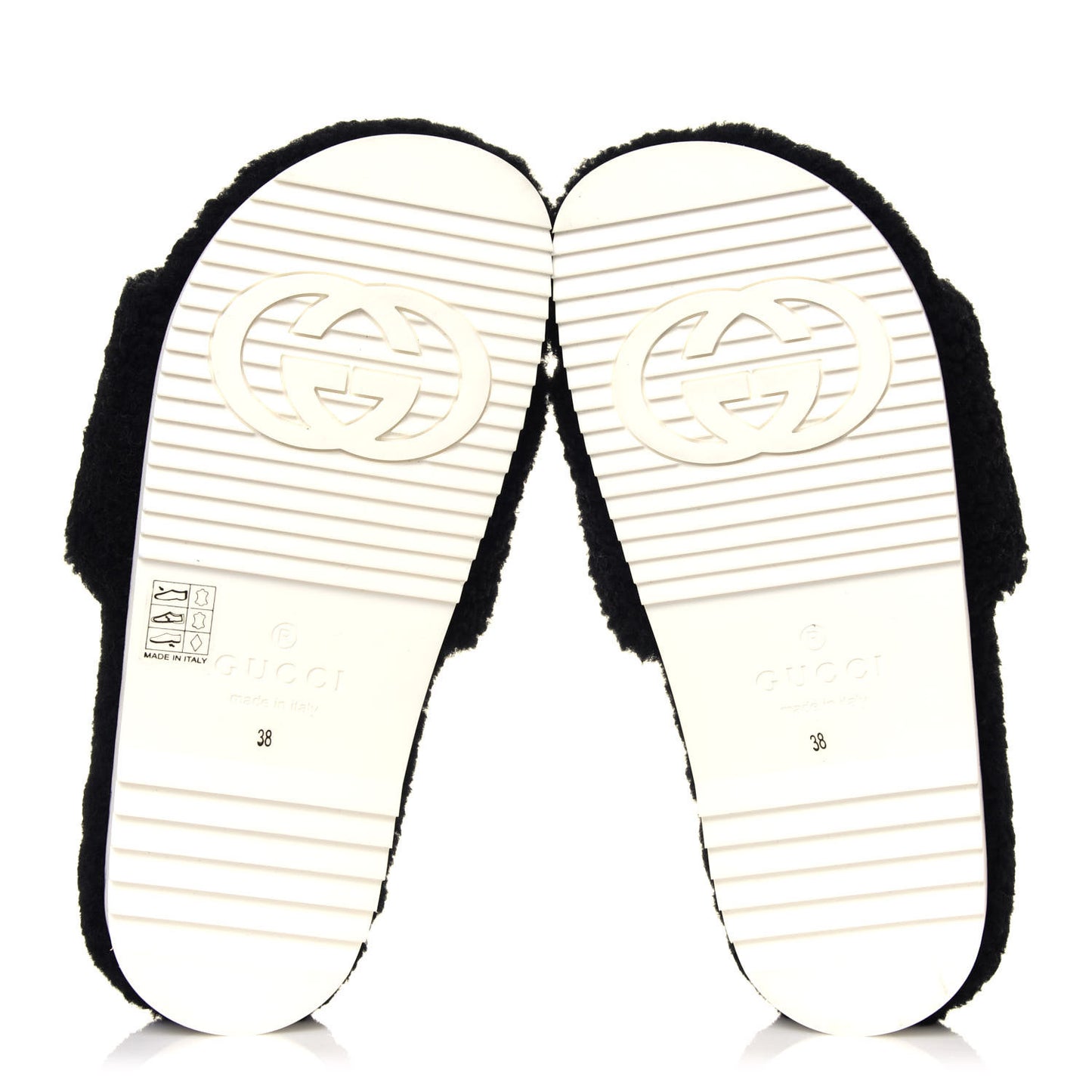 Merino Interlocking G Slide Sandals 38 Butterscotch Black