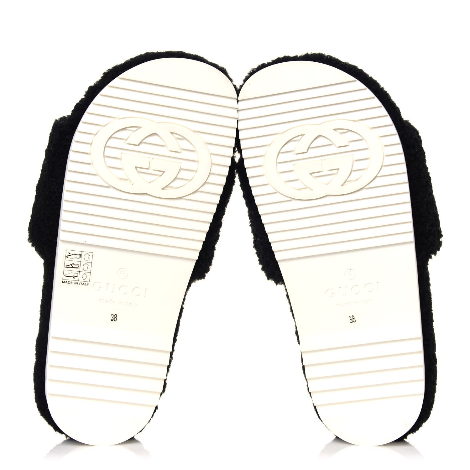 Gucci Merino Interlocking G Slide Sandals 38 Butterscotch Black 5 of 8