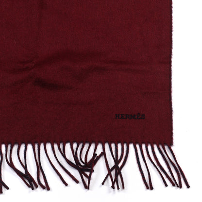 Hermes Cashmere Recto Verso Muffler Rouge H Marine 4 of 4