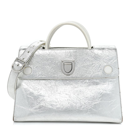 Christian Dior Metallic Calfskin Medium Diorever Flap Silver 1 of 21