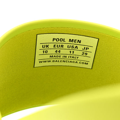 Balenciaga Rubber Mens Logo Pool Slide Sandals 44 Fluo Yellow 8 of 9