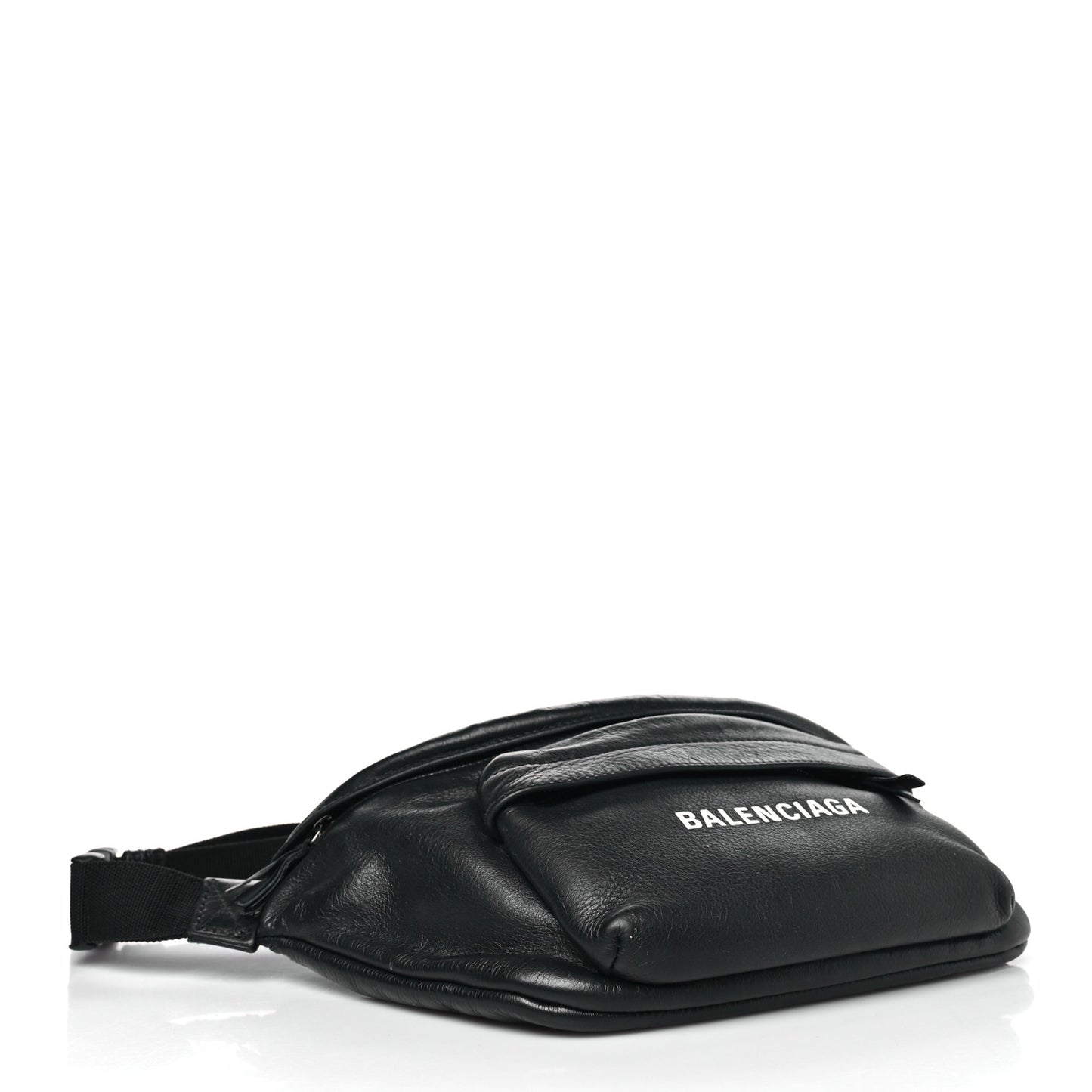 Smooth Calfskin Logo Large Everyday Beltpack Black White