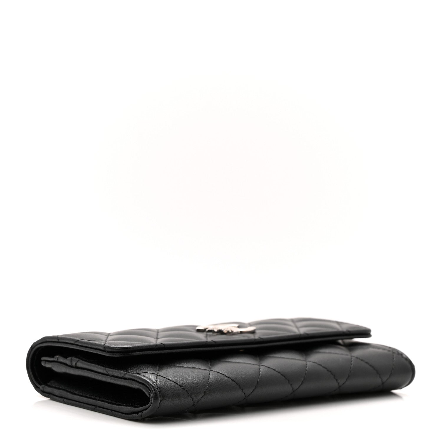 Chanel Calfskin Quilted Crystal CC Star Flap Wallet Black 4 of 7