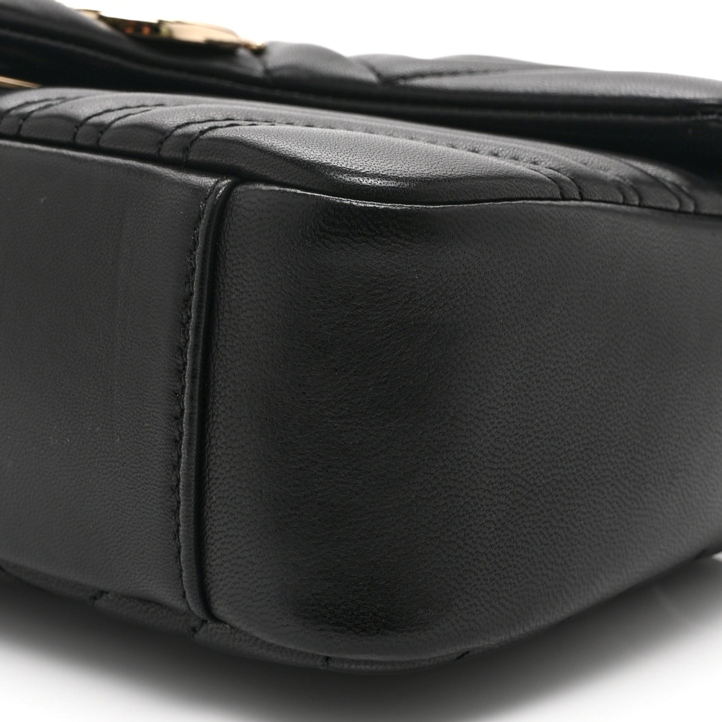Lambskin Matelasse Medium GG Marmont Shoulder Bag Black