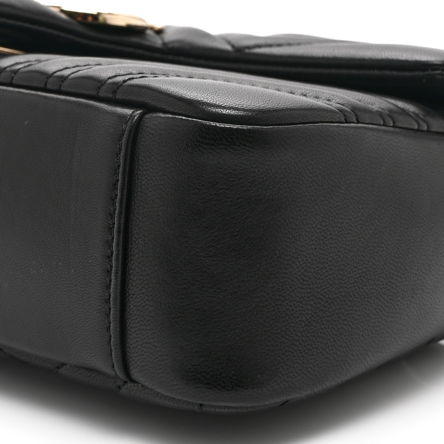 Gucci Lambskin Matelasse Medium GG Marmont Shoulder Bag Black 11 of 11