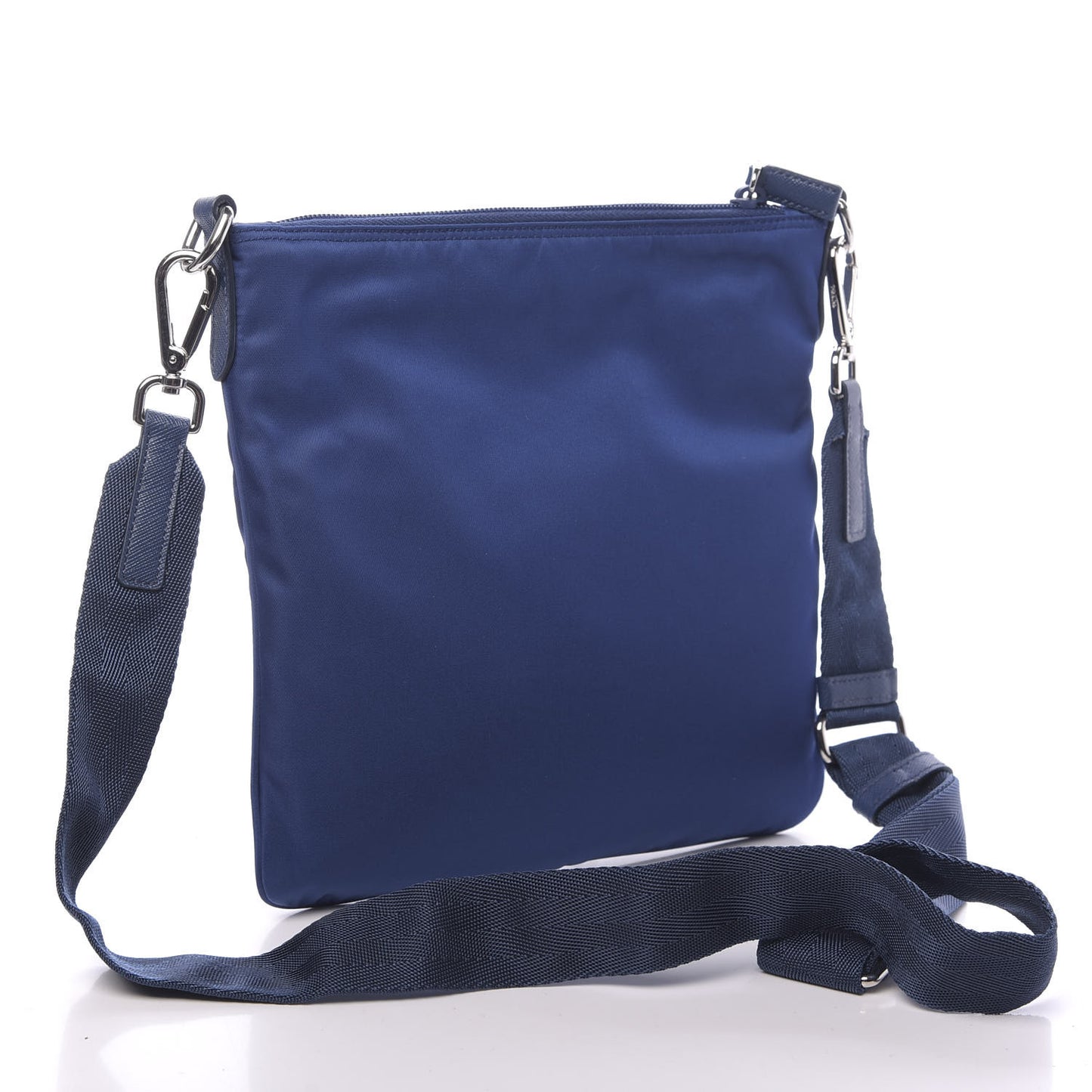 Tessuto Nylon Saffiano Flat Messenger Bag Royal