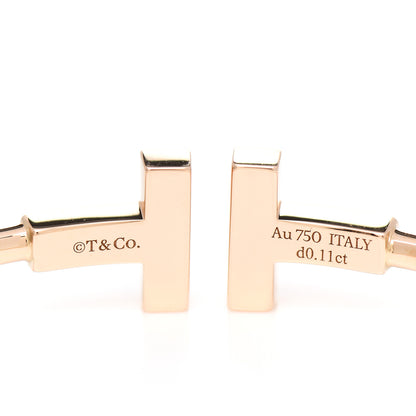 Tiffany 18K Rose Gold Diamond Mother of Pearl T Wire Bracelet 3 of 4
