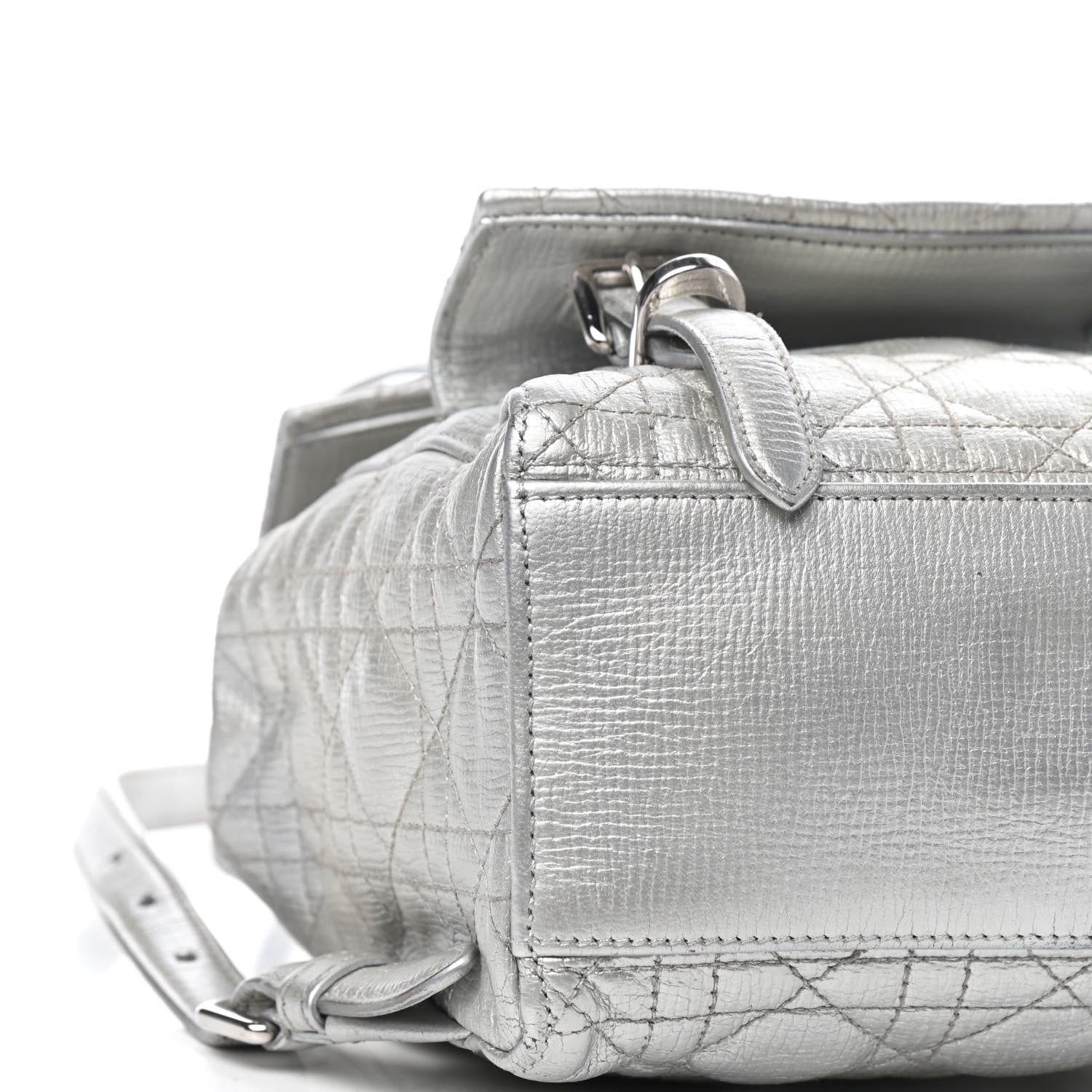 Christian Dior Ceramic Effect Deerskin Cannage Small Stardust Backpack Silver 8 of 9
