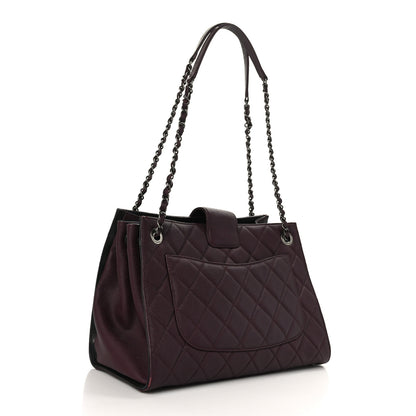 Chanel Caviar Quilted Large CC Accordion Shopping Bag Burgundy 2 of 10