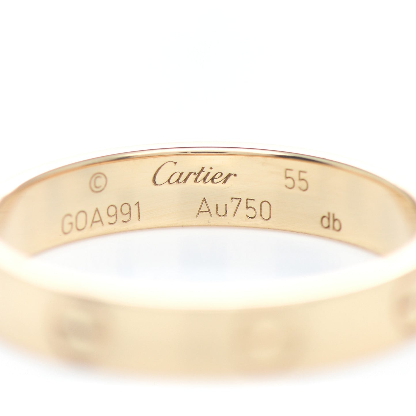 18K Yellow Gold 3.5mm LOVE Wedding Band Ring 55 7.25
